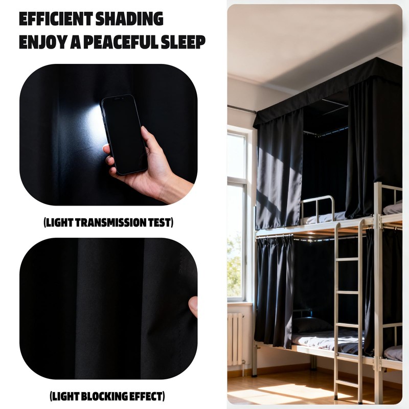 ziyue 2 Pcs Blackout Bunk Bed Curtains 78.7 * 59"