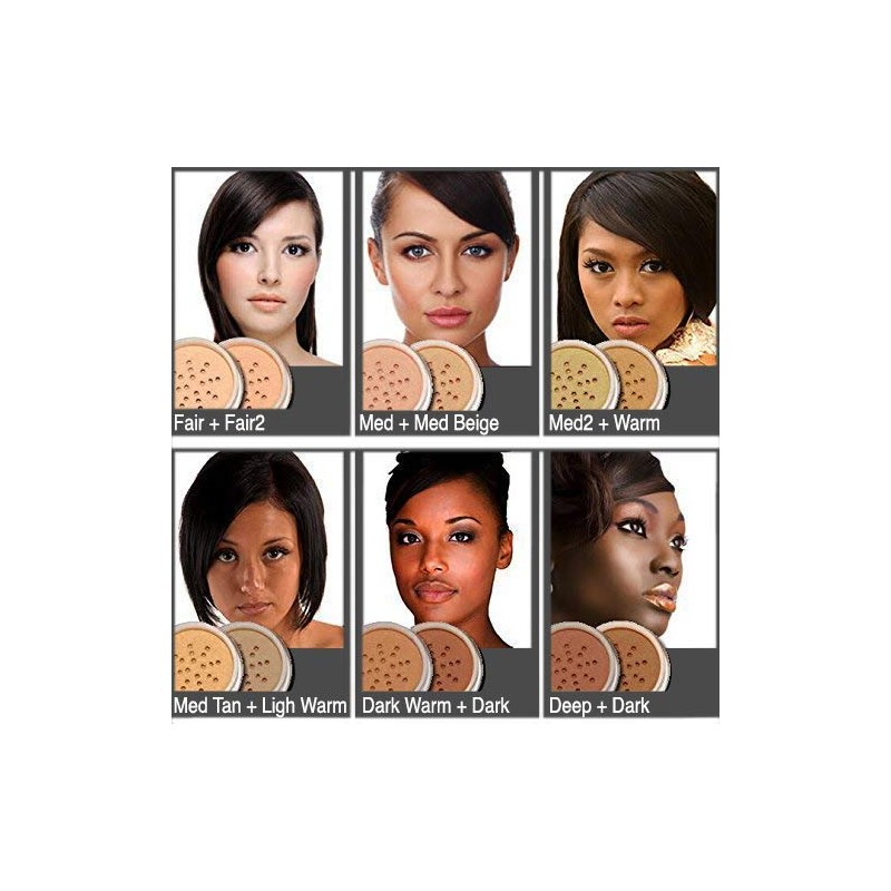Bare Face Foundation, Mineral 100% Natural Powder Makeup Shade -