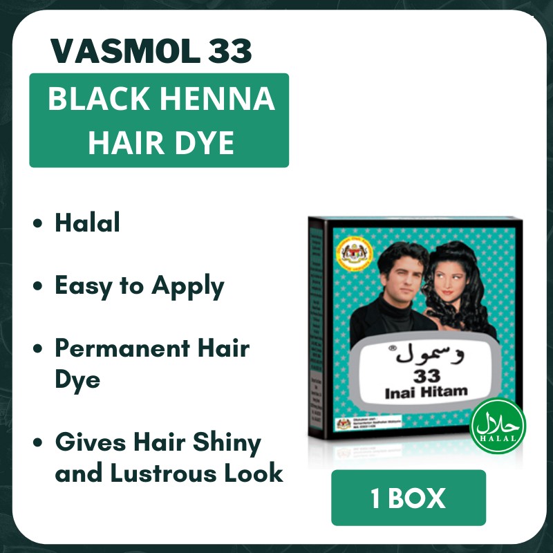 VASMOL 33 KALI MEHANDI 30G [ 5 X 6 SACHETS