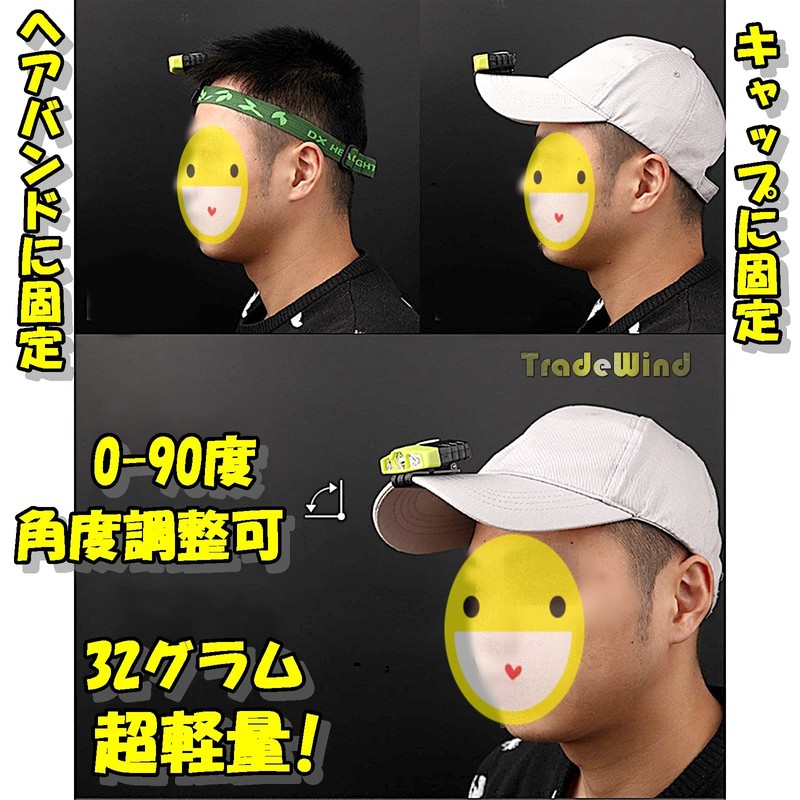 TradeWind Cap Light Hat Light Clip Motion Sensor Fishing Light