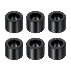 PATIKIL M6 Aluminum Spacer, 6 Pieces Metal Spacer Aluminum 6.2mm ID x 10mm OD x 8mm L Aluminum Screw Spacing Round for 1/4" or M6 Screw Bolt, Black