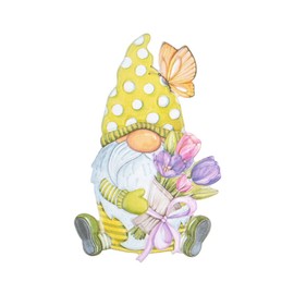 Ideen mit Herz Sticker sheet 3D relief stickers, high-quality embossed with 3D effect, DIN A4 sheet with various motifs (gnome in spring 02)