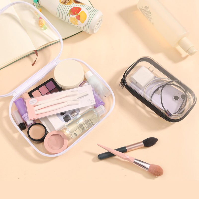8 Pcs 14.2in Clear Hard Shell Zipper Case Set, 4S/2M/2L