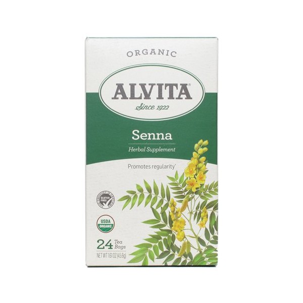 Alvita Organic Herbal Tea Bags, Senna Leaf, 24 Count