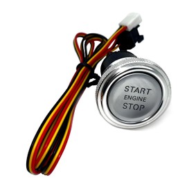 Universal 12V Car Engine Start Stop Push Button Switch with Wiring Harness, Chrome Push to Start Ignition Starter Switch for Cars, Trucks, Boats & Marine