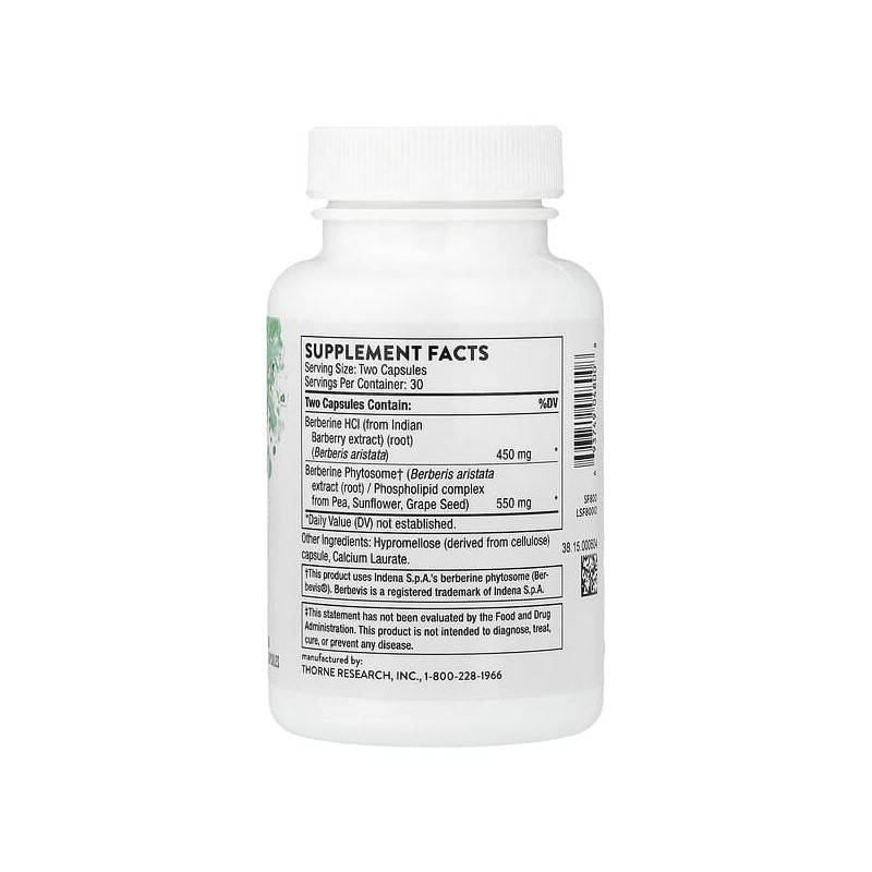 Thorne (Thorne Research), Berberine, 60 Capsules / Thorne (쏜리서치), 베르베린,
