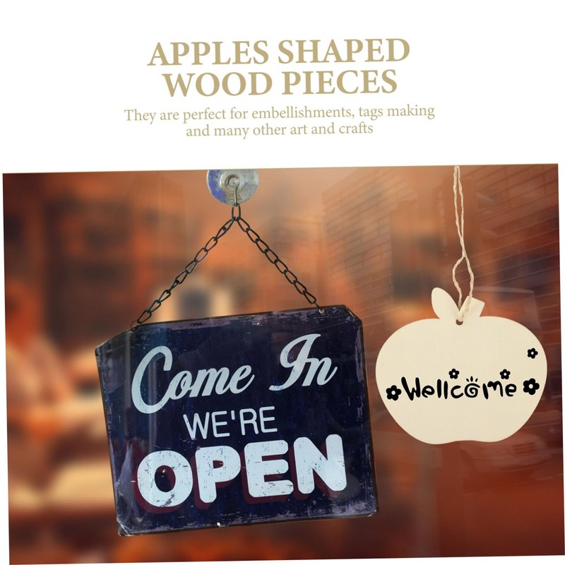 jojofuny 1 Set Apples Shaped Wooden Cutouts DIY Wooden Boards