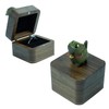 Tentogala Hand-Carved Cat Wooden Ring Box - Magnetic Closure Wedding
