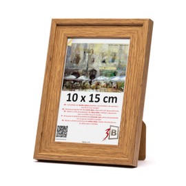 3-B Salo Picture Frame, Brown (Oak with Optical Wood Grain), 10 x 15 cm, Wooden Frame, Photo Frame, Portrait Frame with Acrylic Glass