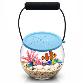Novique Beach Aquarium Kit Clear Portable Plastic Fish Tank Catch and Release Design Transport Container for Kids Beach Must Haves Crab Catching Kit Small