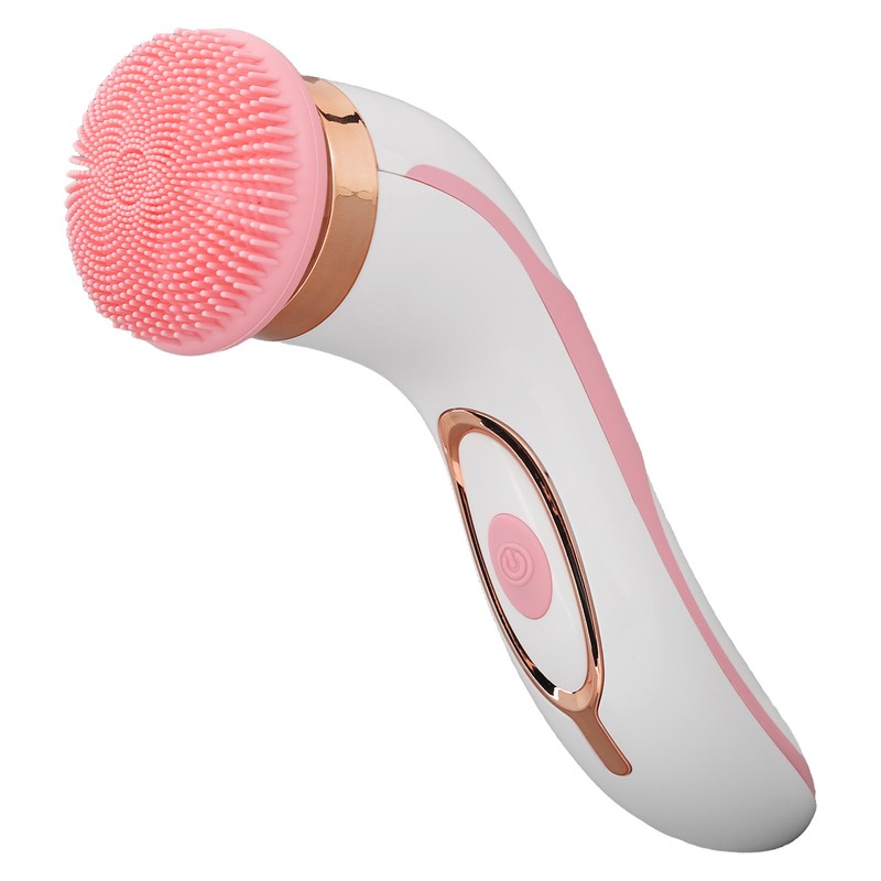 Electronic Facial Brush Reduce Fatigue Silicone Head Jadestone Roller Massaging