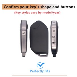 Riasot for Kia Leather Key Fob Cover with Keychain Compatible with Kia Telluride EV5 Sorento (Blue)