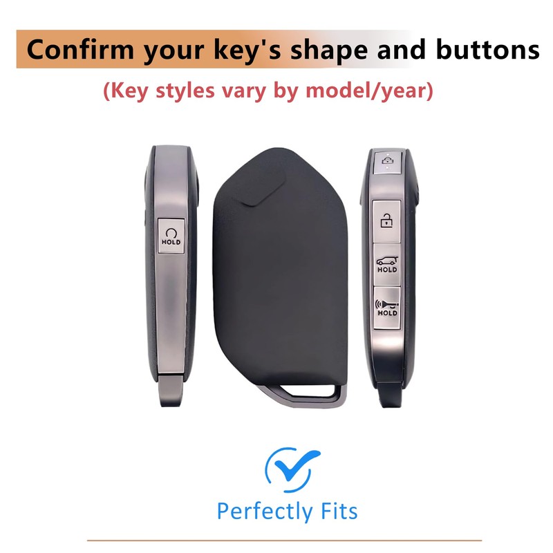 Riasot for Kia Leather Key Fob Cover with Keychain Compatible