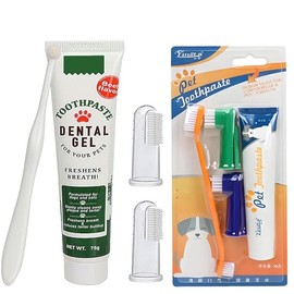 2 Juegos Cepillo Dientes de Perros y Kit Cepillado de Pasta Dientes, Kit de Control de Sarro para Perros Reduce la Acumulación de Placa y Sarro, 8PCS 