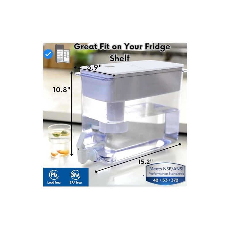 30-Cup Water Filter Pitcher & 5 Filters & Electronic Filter