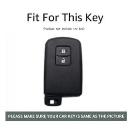 ontto Car key fob cover fit for Toyota Auris Avalon RAV4 Verso 2012-2018 Camry Yaris 2011-2018 key holder case keyring key chain TPU Smart Key Shell protective Accessories 2 buttons Black