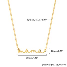 MISS RIGHT Gold Pendant Necklace for Women, Dainty Mama Necklaces-Small 18K Gold Plated Mom Necklace Non Tarnish Gift for Mom Trendy Cute, Birthday Gift Jewelry for New Wife Anniversary