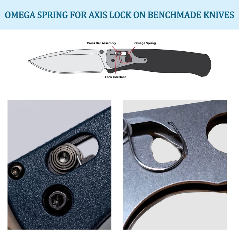 2-Packs Omega Springs Replacement for Benchmade Axis Lock Knives –