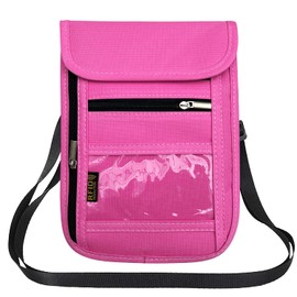 Travel Neck Wallet Pouch and Passport Holder，Travel Neck Pouch Passport Holder for Women & Men, Rose