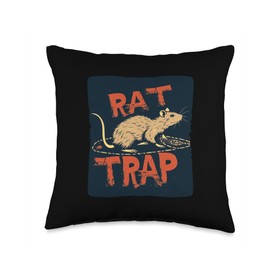 Cool Rodent Trap for Rats and Mouses Lovers Throw Pillow
