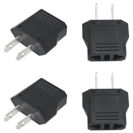 ZZLZX 4PCS A Pin Converter Universal Travel Plug Adapter European Standard American Standard Power Conversion Plug for Bluetooth Speaker Camera Tablet Charging Razor Black
