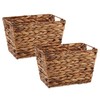 DII Hyacinth Collection Storage Baskets, Medium Set, Dark Brown, 2