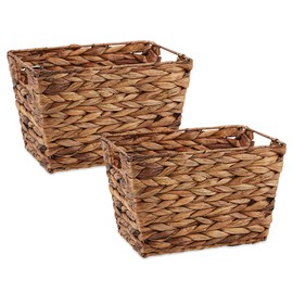 DII Hyacinth Collection Storage Baskets, Medium Set, Dark Brown, 2 Piece
