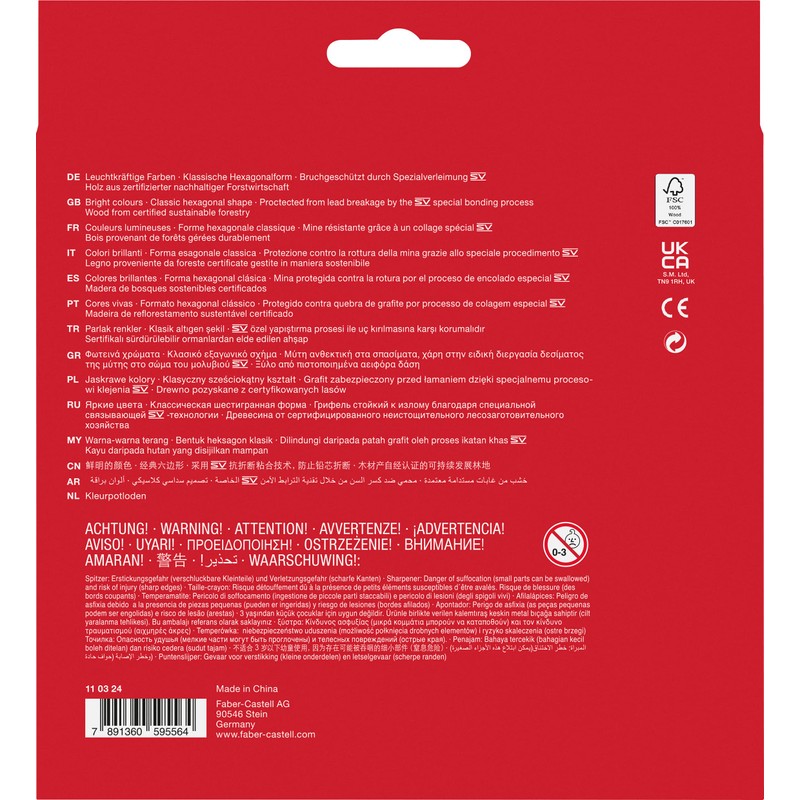 Faber-Castell 110324 - Buntstifte Set Classic Colour, 28-teilig, inkl. Spitzer,