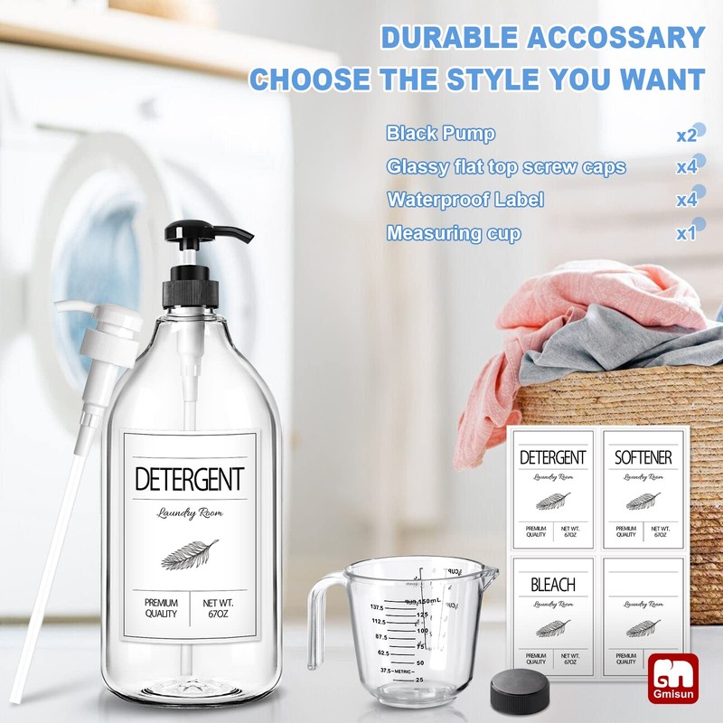 GMISUN Laundry Detergent Dispenser, 2 Pack Liquid Laundry Soap Dispenser,