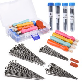 WONVOC Needle Felting Needles, 4 Sizes Triangle Felting Needles, 80 pcs Felting Needles Set, Needle Felting Supplies, Needle Felting Tools, Needle Felting Kit for Beginners 36/38/40/42 Gauge