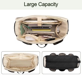 Damero Teacher Bag, Teacher Work Bag with Padded Laptop Compartment, Teacher Utility Bag with Multiple Pockets for School, Work, black, Utility