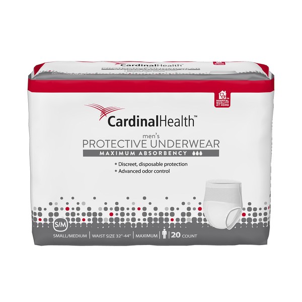 Cardinal Health UWMSMD20 Men's Underwear Maximum Absorbency 20 CT Small/Medium
