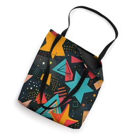 Vintage Abstract Geometric Star Shapes Retro 80s 90s Pop Art Tote Bag