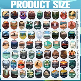 Kingdder 63 Pcs USA National Parks Magnet Outdoor Nature Traveling Camping Exploring Hiking Inspired Magnetic Refrigerator Stickers USA Travel Adventure Parks Souvenirs Gifts
