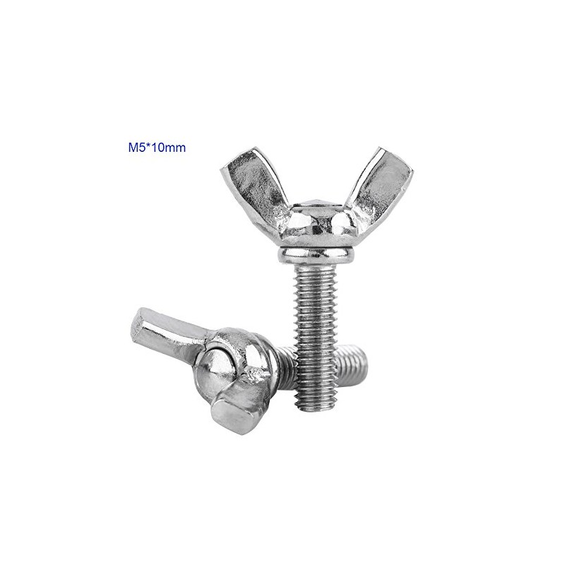 Chazcool M5 Butterfly Screws, 5 PCS 10mm Machine Screw, 304