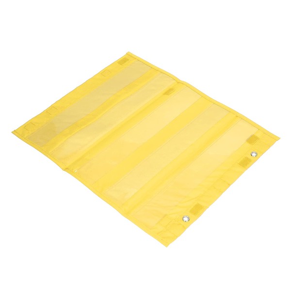 Keenso 1Pc Polyester PVC Magnetic Pocket Chart 5 Rows Transparent