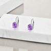 POPLYKE Amethyst Leverback Earrings Sterling Silver February Birthstone Earrings for