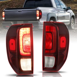 LED DRL Tail Light Assembly [Bulbs Included] for 2017-2023 Honda Ridgeline OEM Rear Outer Red Clear Tail Lamp Left & Right Side
