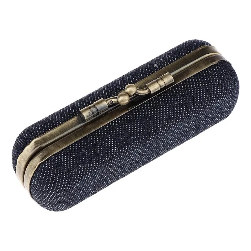 Estuche Para Lápiz Labial Con Espejo Para Damas Azul Negro