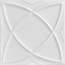A La Maison Ceilings r13-8pw Elliptical Illusion Ceiling Tile, Plain White