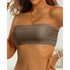 Aqua Eve - Bikini sin tirantes para mujer, solo bandeau,