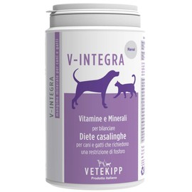 V-Integra Renal - Mineralfutter für die häusliche Ernährung von Hunden und Katzen, die eine Phosphor-Beschränkung erfordern - 200 g