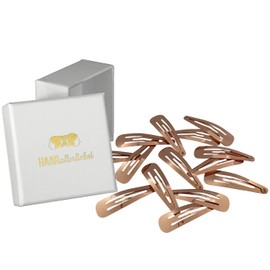 HAARallerliebst® 14 Stück Snap Haarspangen Damen - roségold - 5cm Metall Haarclips Haarklammer Haar Hair Clip Clips Kinder Haarklammern Haarspange mit Box für Damen Mädchen Herren