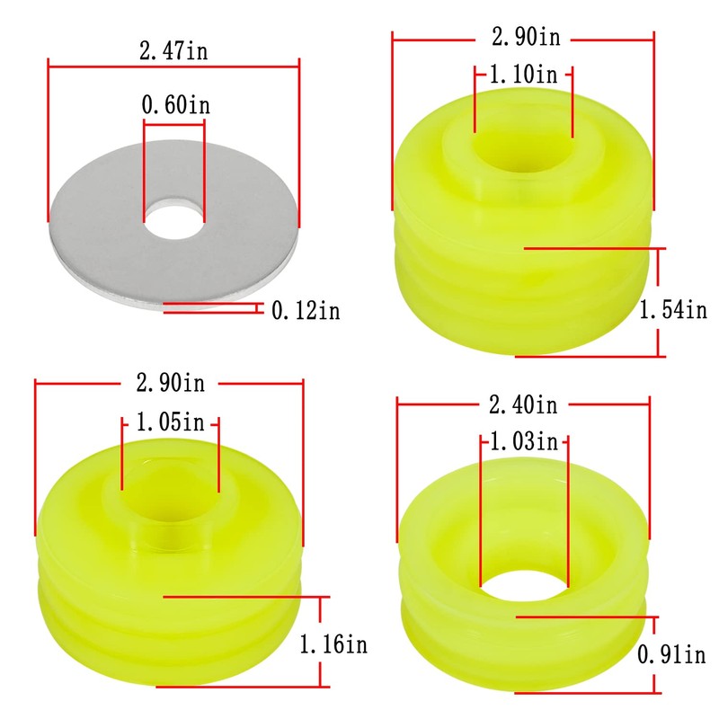 KF04050BK Body Mount Bushing Kit Compatible with Ford F250 F350