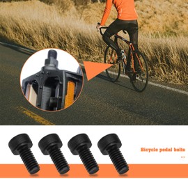 ECSiNG Pack of 48 Bicycle Pedal Bolts Screws M4 x 8 mm Hex Socket Thread Screws 40Cr Pedal Pin Compatible with Horizon Pro Sam Hill Flat CL Black