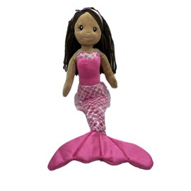 The Petting Zoo Mermaid Plush Doll, Mermaid Gifts for Girls, Mermaid Doll Plush Toy, Mermaid Stuffed Animal, 17 Inches, Dark Skinned