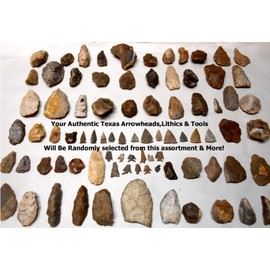 Rockhound's 1st Choice Central Texas Paleo Period Arrowheads & Tools with FREE Arrowhead Poster