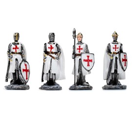 Puckator Crusader Knight Protector - Medieval Knight Knights Toys Toy Figures Figurines Home Decor Decoration - Knights of The Past - Templar Miniature Action Figures - Resin Ornament