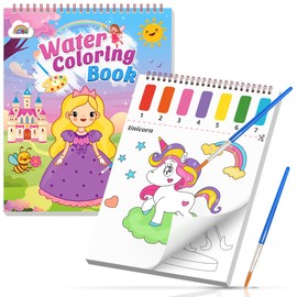 ZMLM Colouring Book with Watercolours for Toddlers, Princess Painting with Water Colouring Book Watercolour Painting Paper Small Gifts for Children Girls from 3 4 5 6 7 8 Years On the Go Magic Book