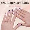 XCVPL Press-On Nails – Medium Almond French Tip Design with